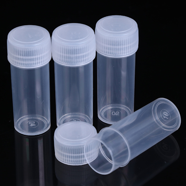 10 st 5 ml plastprovrörsflaskor Provbehållare med cap fo
