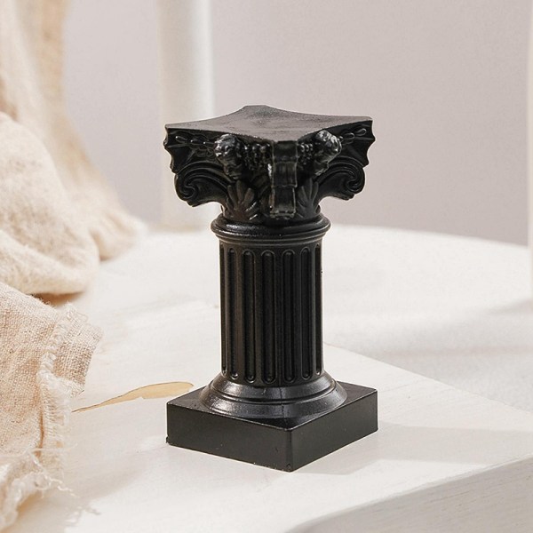 Romersk pelare grekisk kolumn staty piedestal ljusstake stativ Fig Black