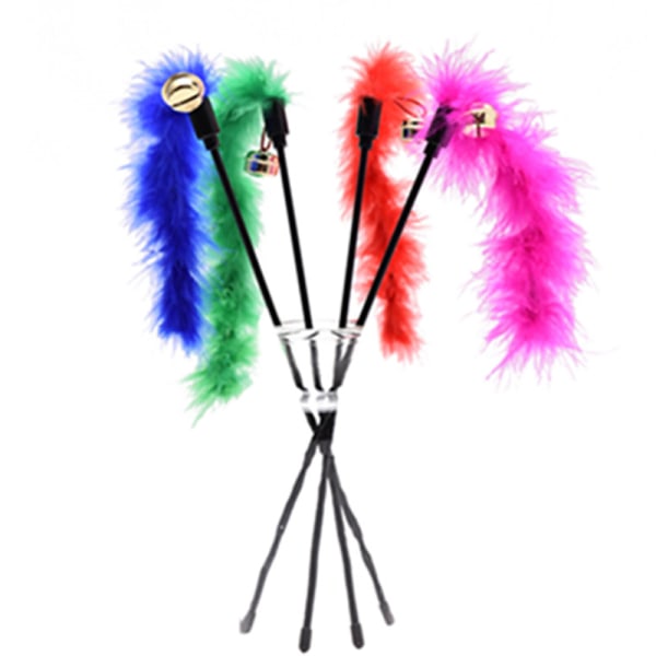 Pet Cat Teasing Stick Pompom Feather Accessories Funny Kitten I P1