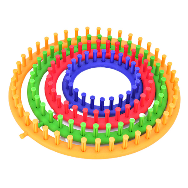 4Size Round Knitter Looms DIY Tool Kit Plastic Round Circle Cre Yellow
