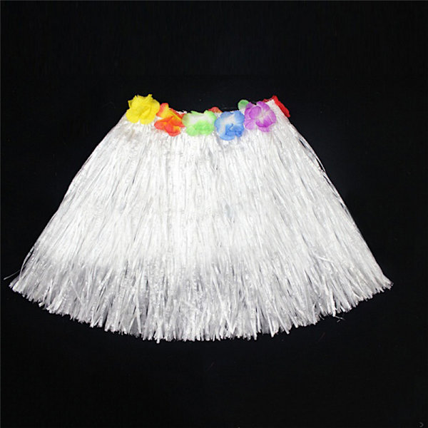 Barn Pojkar Flickor Hawaiian Hula Grass Beach Kjol Blomma Armband White