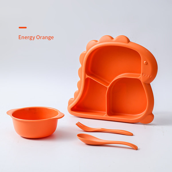1 st Babys gaffel sked soppskål Kompletterande set Orange OG3