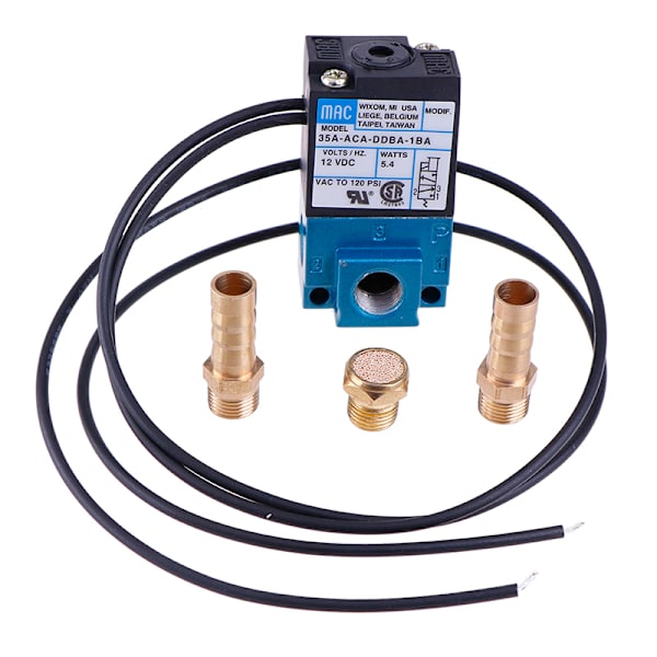 1 set magnetventil 1/8'' 35A-ACA-DDBA-1BA med ljuddämpare i mässing
