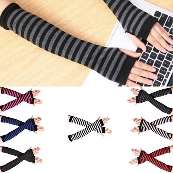 Vinter Höst Handled Arm Hand Arm Warmers Stickad ärm Varm Fi Dark gray