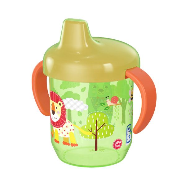 Baby Learning Drinking Cup med Handtag Flip Läcksäker vattenbot Green