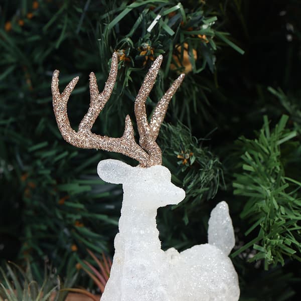 Crystal Deer Christmas Forest Älg White Flash Gold Dessert Tabell White