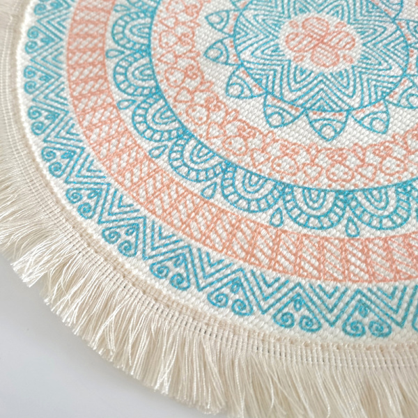 Ins Style enkla handvävda bordstabletter underlägg i jute Retro bomull 06