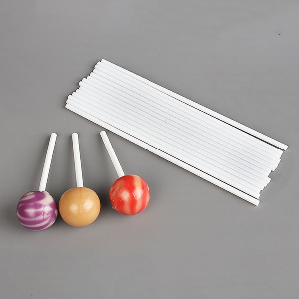 100 st 8/10/15 cm vitt papper med fast kärna Lollipop Sticks for Cho 150X3.5mm