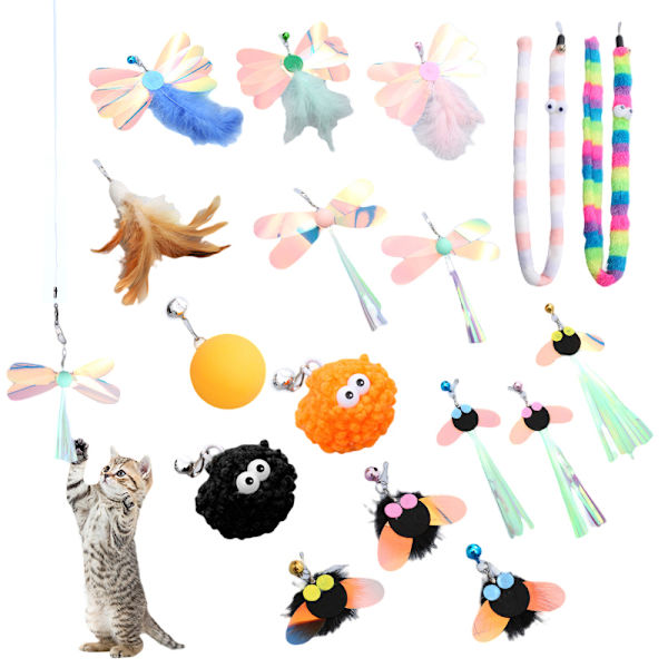 Cat Stick Replacement Head paljetter Feather Wand Teaser Cat Fuzz 3
