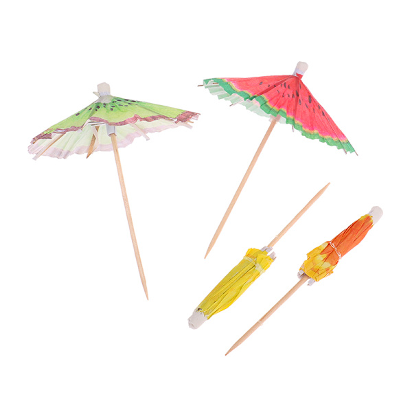 20ST Coconut Tree Watermelon Paper Paraply Cocktail Drink Fru 20pcs