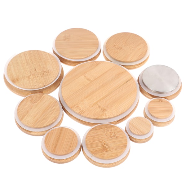 Träburkar Lock Silica Gel Circle Seal Up Locks Flower Wood Cov A5