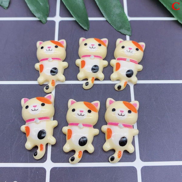 10 st Ny e Resin Mini Cartoon Animal Cat Flat Back Cabochon DI E