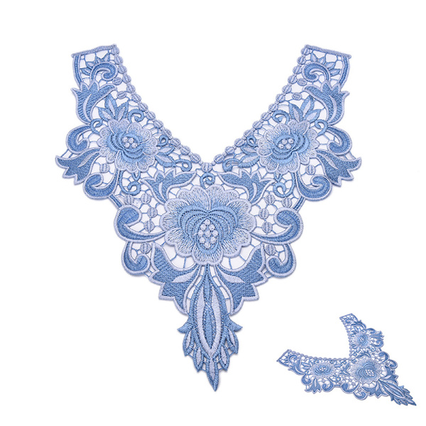 1 st broderade blommor spets halsring hals krage trim kläder S