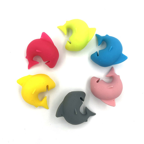6st Creative Vinglas Charm Rolig hajformad Vinglas Ta 6pcs