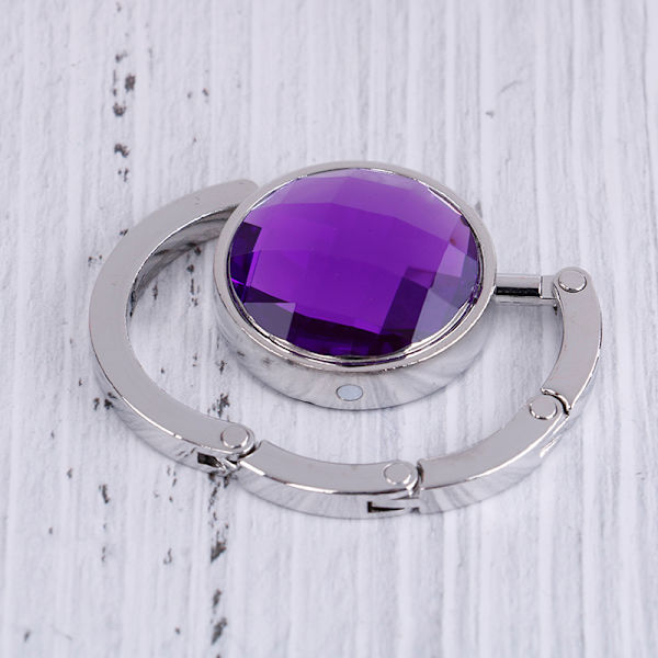 Bärbar hopfällbar hopfällbar handväska i kristalllegering Krokhäng Dark purple