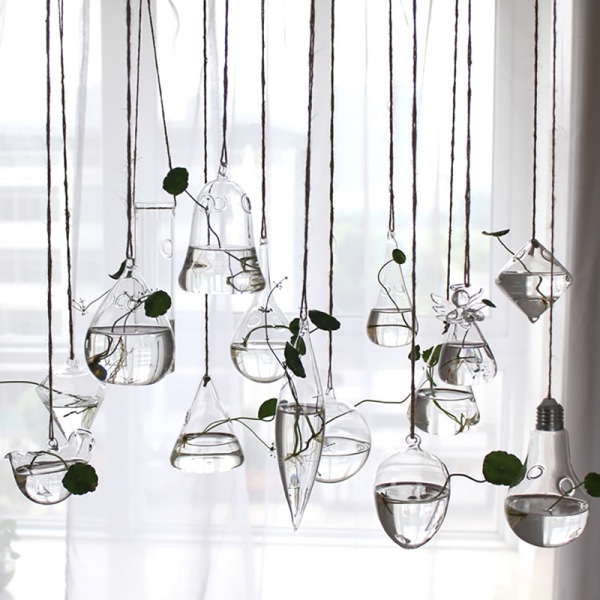 Home ers Klart glas Blomma hängande vas Ball Terrarium Contai 02