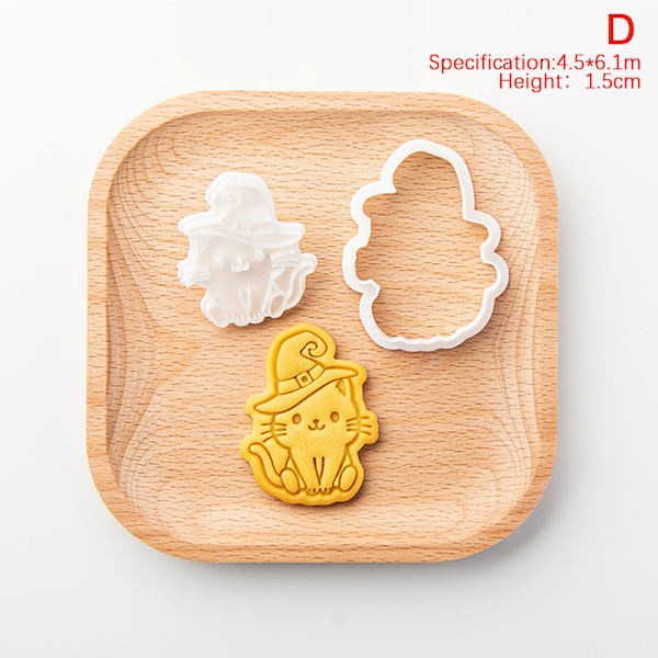 Halloween Kitten Cookie Mould Ghost e Cartoon Kitten Cat Shape D