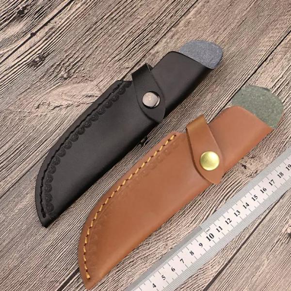 22 cm Slida Läder Slida Med Midjebältes Spänne Cover Läder Brown