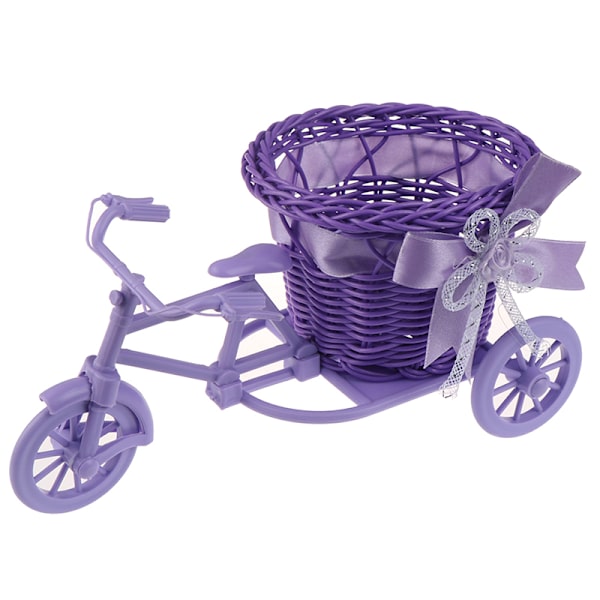 Liten Trehjuling Cykel Blomkorg Vas Förvaring Hemmakontor T Purple