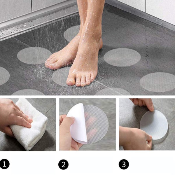 10PC badrumsgenomskinliga halkfria tejp Anti-slip band runda A1