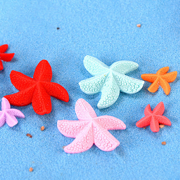 Mini färgglad femuddig sjöstjärna Sea Star Resin Fish Tank St 11