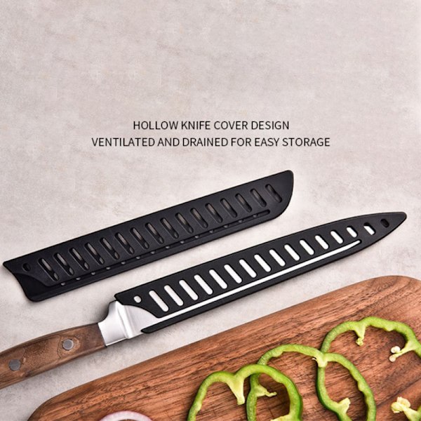 Svart plastskydd för köksblad för 3,5-10 tum 8in Slicing knife
