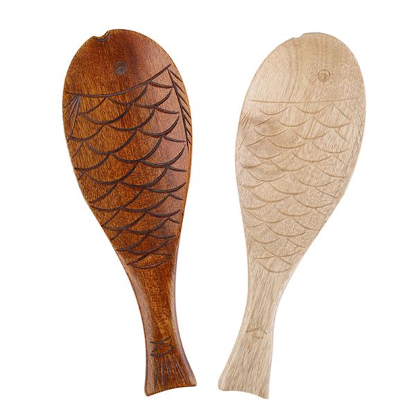 Retro Creative Fish Shape rissked och non-stick risskyffel S A