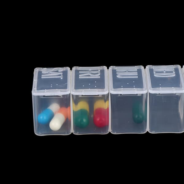 7 dagars punktskrift Pill- case Förvaring Dispenser Medicin S