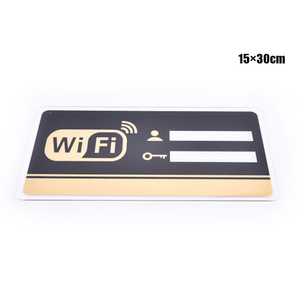 WIFI-skylt 3D Akrylspegel Väggdekal Omskrivbar handstil Rectangle 15×30cm