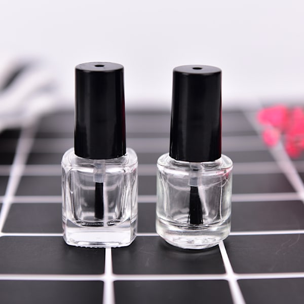 1 st 5 ml genomskinligt glas tom nagellacksflaskabehållare med ett L Square