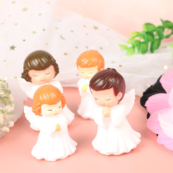 Angel Feather Wing Flag Cake Toppers för bröllopsfödelsedagsfest A2