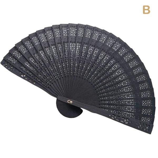 Mode Bröllop Hand Doftande Party snidade Bambu Folding Fan B