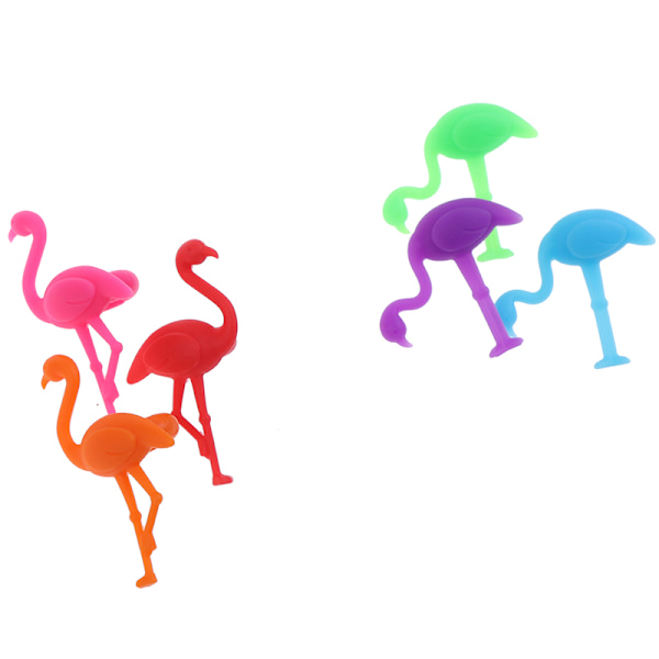 6ST Silikon Vinglas Marker Flamingo Design Drink Charms La A