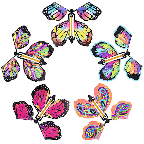 10x Magic Wind Up Flying Butterfly Powered Magic Fairy Flying T