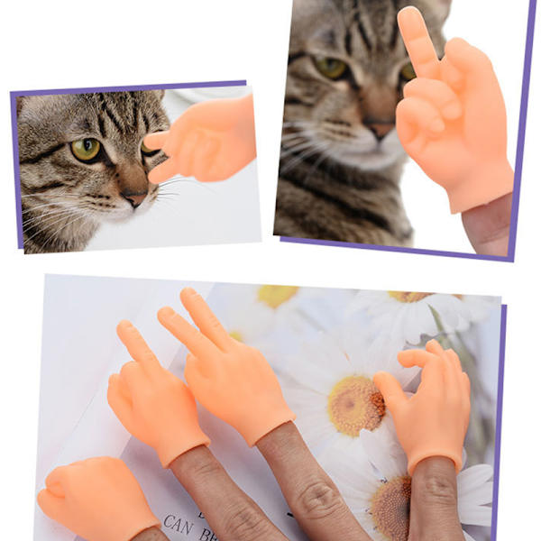 Retande katt plastfingerhandskar Mänsklig hand Cat Interactive T 4