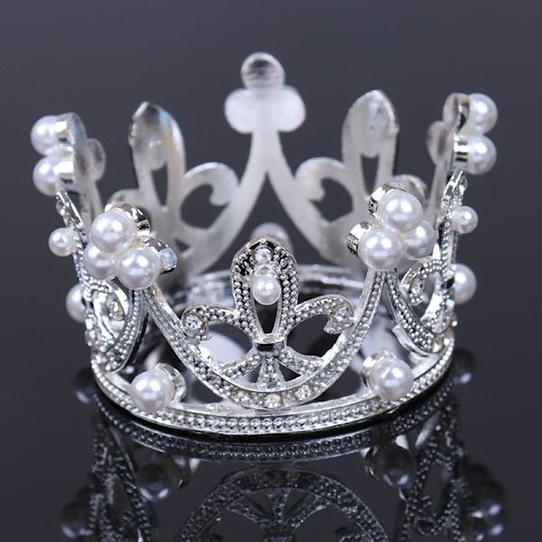 Kronprinsessan Topper Crystal Pearl hårprydnader för bröllop Silver