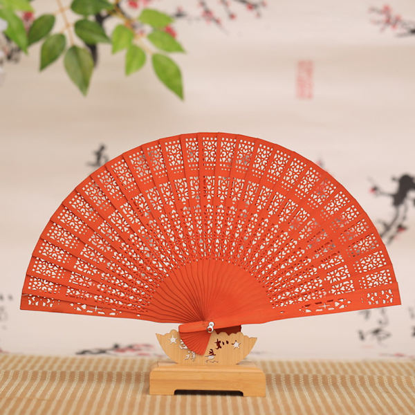 Mode Bröllop Hand Doftande Party snidade Bambu Folding Fan C