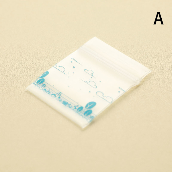 100st Mini Ziplock Väskor Små förpackningspåsar Ziplock Pill Pack A