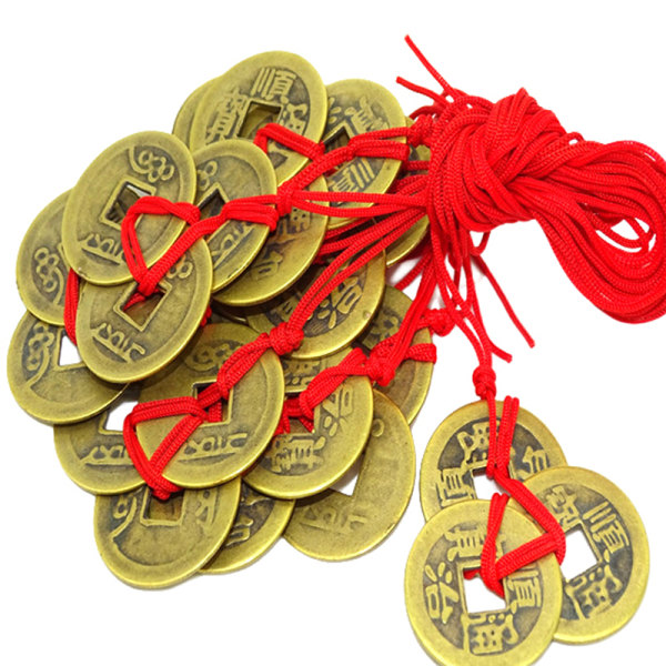 2st Feng Shui-mynt för rikedom och framgång Lucky Oriental Wis Random 2PCS