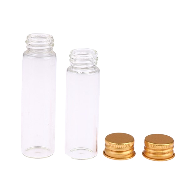 10 st 5/7/10/14/18/20ml glasflaska Liten glasburk förseglad flaska 22*50mm,10ml