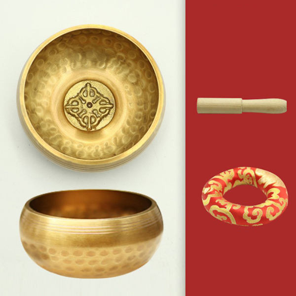 Nepal Tibetan Buddhist Bowl Handgjord Singing Bowl Set Kudde M