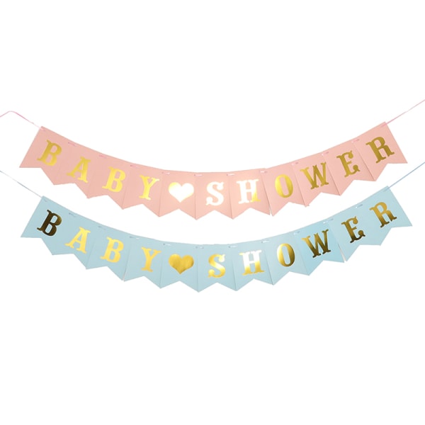 Pappersbannerdekorationer Baby Shower Its a Girl Boy Babyshower A