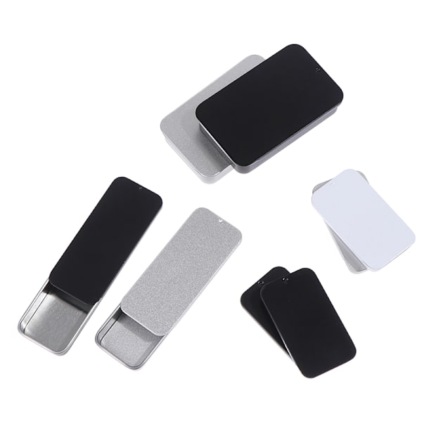 2st plåt liten push-pull box solid balsambox metallförpackning 1（Silver 60*34*10mm）