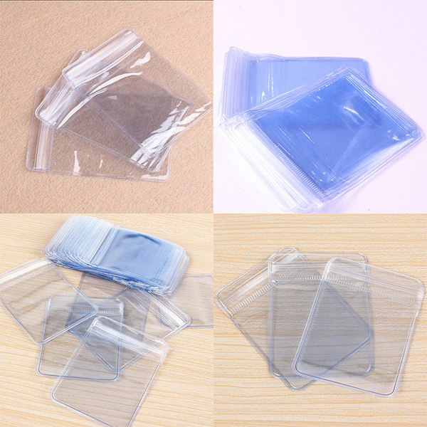 100 Styck Klar PVC Plast Myntpåse Case Plånböcker Förvaringskuvert 5*7