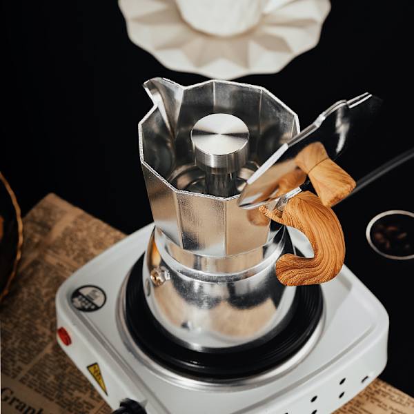 Moka Pot Splash Kaffekanna med aluminiumstänkventil Moka Pot B
