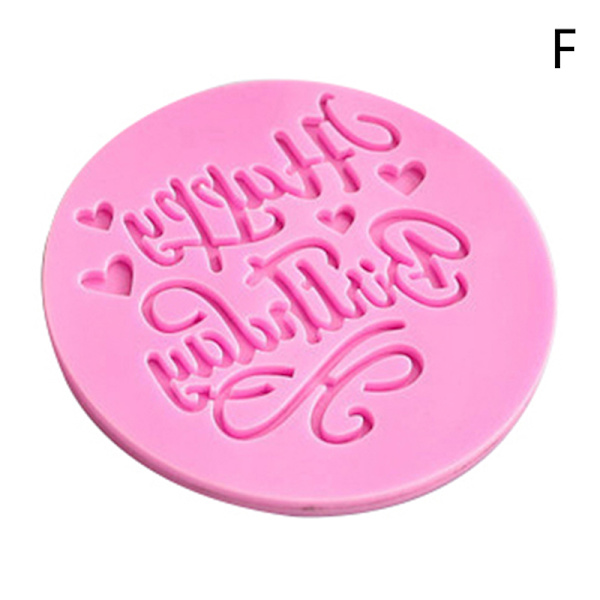 Fondant Plast Cookie Embosser Form Grattis på födelsedagen Biscuit Pri F