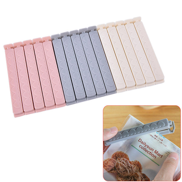5 STK/PACK Förvaring Snack Bag Tätningsklämmor för paket Clamp Pink