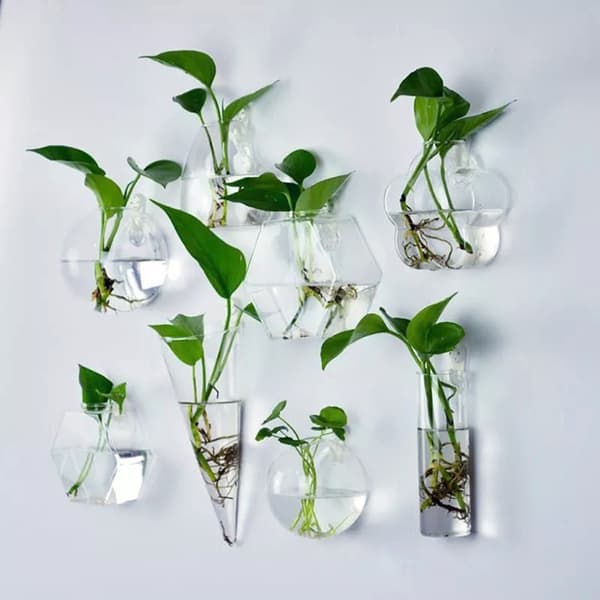 Hot!Hängande glasvas glas terrariumvas för hydroponics gar 爱心壁挂瓶+无痕钉