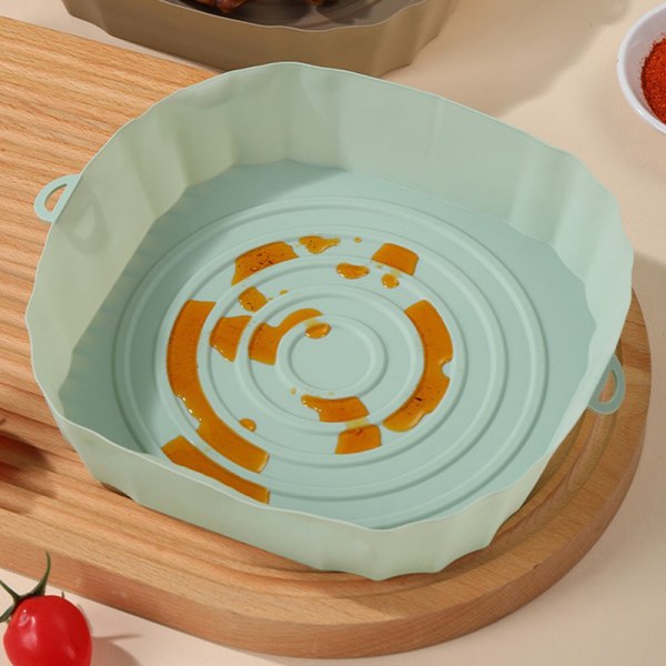 Silikonpapper Air Fryer Bakplåt med handtag Mikrovågsugn Baki Green