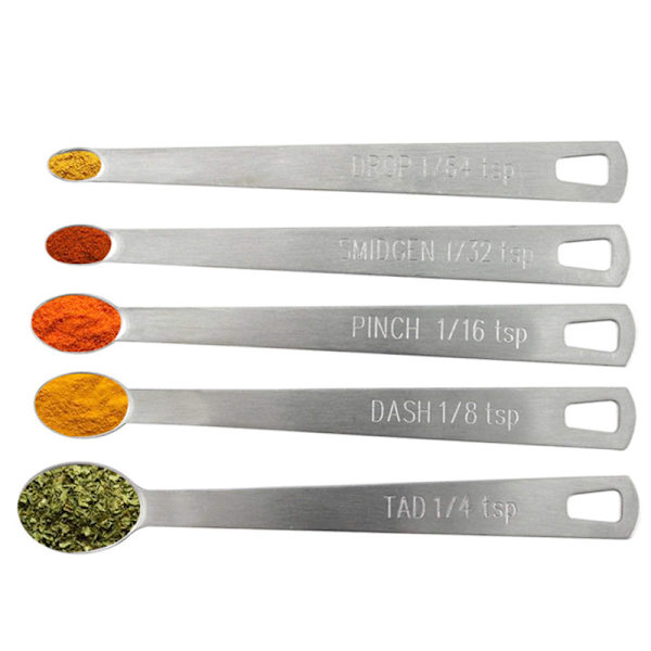 5 st/ Set Mätsked Rostfritt stål Kaffekrydda Multi 5Pcs